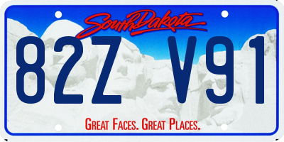 SD license plate 82ZV91