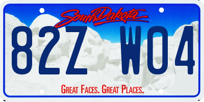 SD license plate 82ZW04