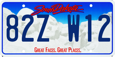 SD license plate 82ZW12
