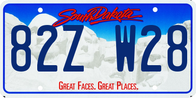 SD license plate 82ZW28