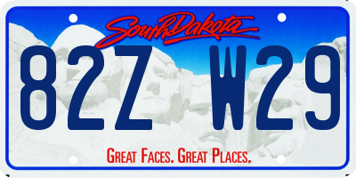 SD license plate 82ZW29
