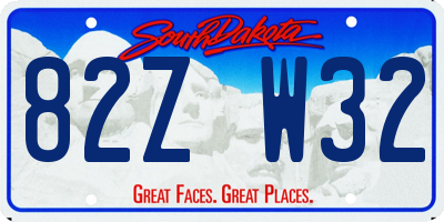 SD license plate 82ZW32