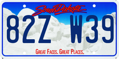 SD license plate 82ZW39