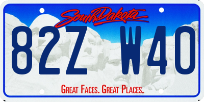 SD license plate 82ZW40
