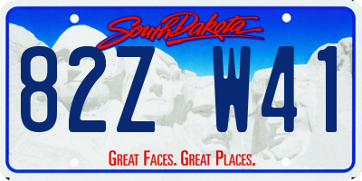 SD license plate 82ZW41