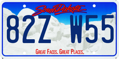 SD license plate 82ZW55