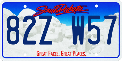 SD license plate 82ZW57