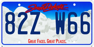 SD license plate 82ZW66