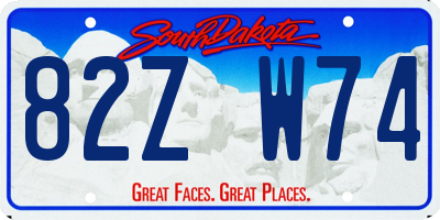 SD license plate 82ZW74