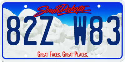 SD license plate 82ZW83