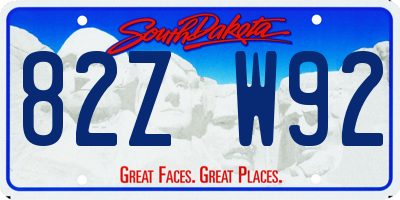 SD license plate 82ZW92