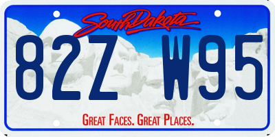 SD license plate 82ZW95