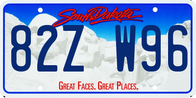 SD license plate 82ZW96