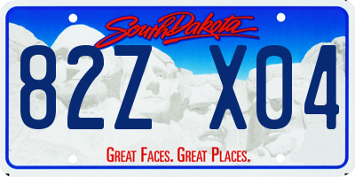 SD license plate 82ZX04
