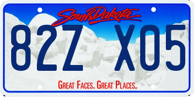 SD license plate 82ZX05