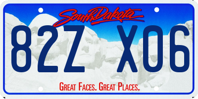 SD license plate 82ZX06