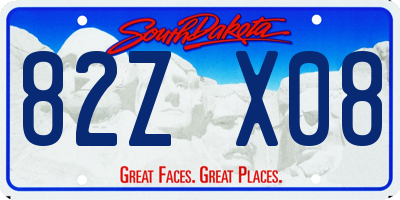 SD license plate 82ZX08