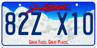 SD license plate 82ZX10