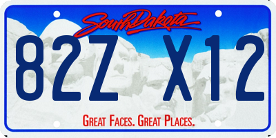 SD license plate 82ZX12