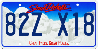 SD license plate 82ZX18