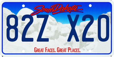 SD license plate 82ZX20