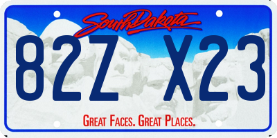SD license plate 82ZX23