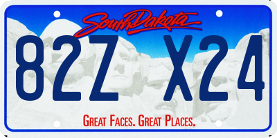 SD license plate 82ZX24