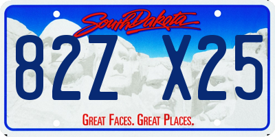 SD license plate 82ZX25