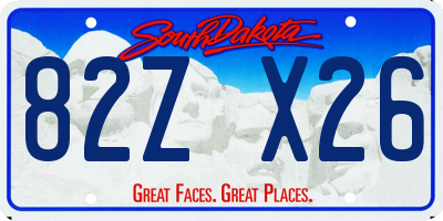 SD license plate 82ZX26