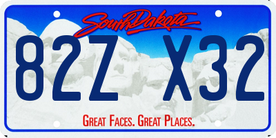 SD license plate 82ZX32
