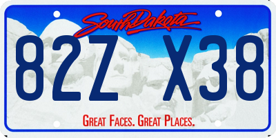 SD license plate 82ZX38