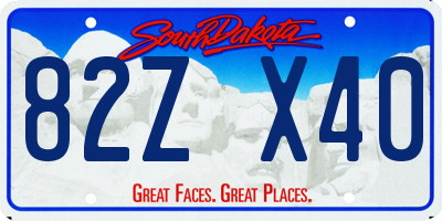 SD license plate 82ZX40