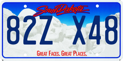 SD license plate 82ZX48