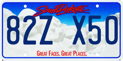 SD license plate 82ZX50
