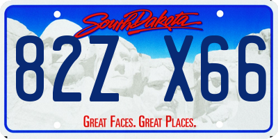 SD license plate 82ZX66