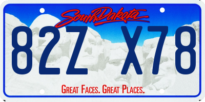 SD license plate 82ZX78