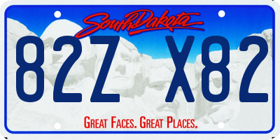 SD license plate 82ZX82