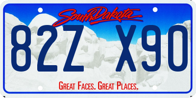 SD license plate 82ZX90