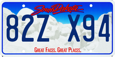 SD license plate 82ZX94
