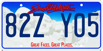 SD license plate 82ZY05