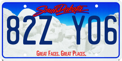 SD license plate 82ZY06