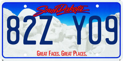 SD license plate 82ZY09