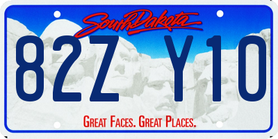 SD license plate 82ZY10