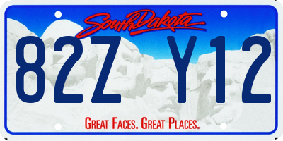 SD license plate 82ZY12
