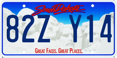 SD license plate 82ZY14