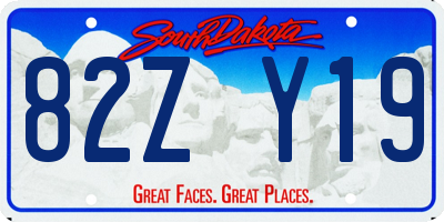 SD license plate 82ZY19