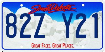 SD license plate 82ZY21