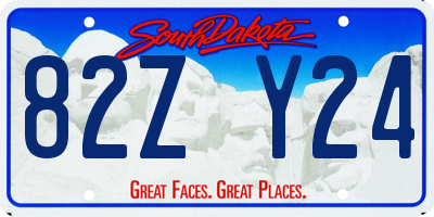SD license plate 82ZY24