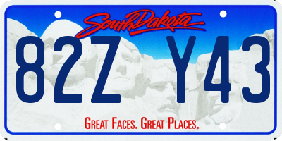 SD license plate 82ZY43
