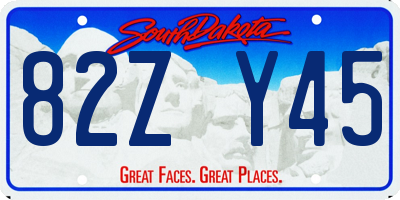 SD license plate 82ZY45